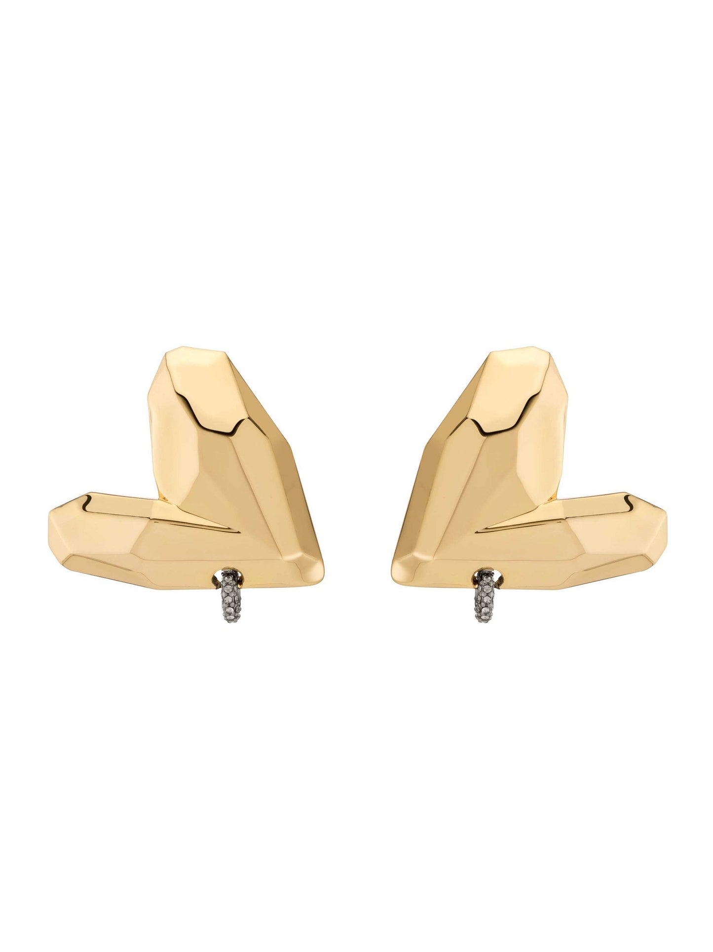 Demarson Con Amor Earrings in Gold/Gunmetal/Crystal