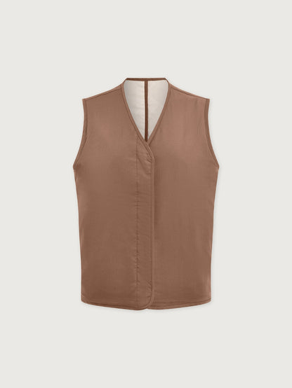 Varley Lori Reversible Gilet in Ash Taupe/Birch