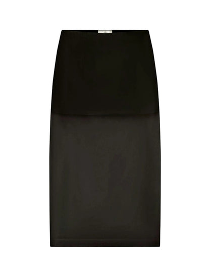 Frame Silk Organza Skirt in Black