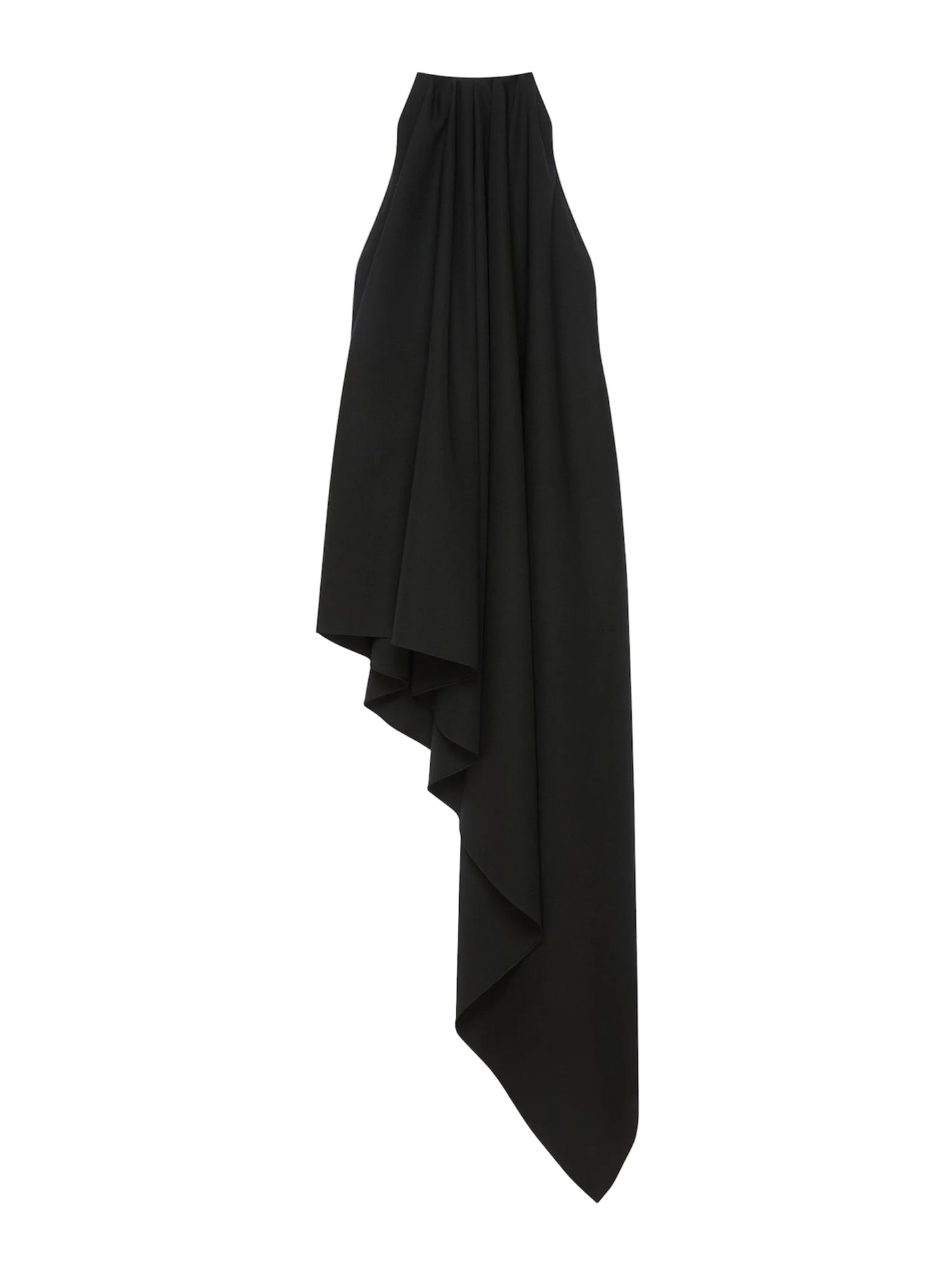 Givenchy Draped Asymmetric Halter Dress in Black
