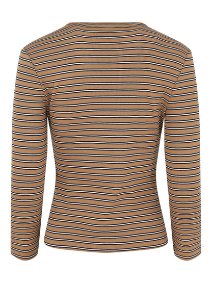 Veronica Beard Kearney Tee w/ Scoop Neck in Brown Multi
