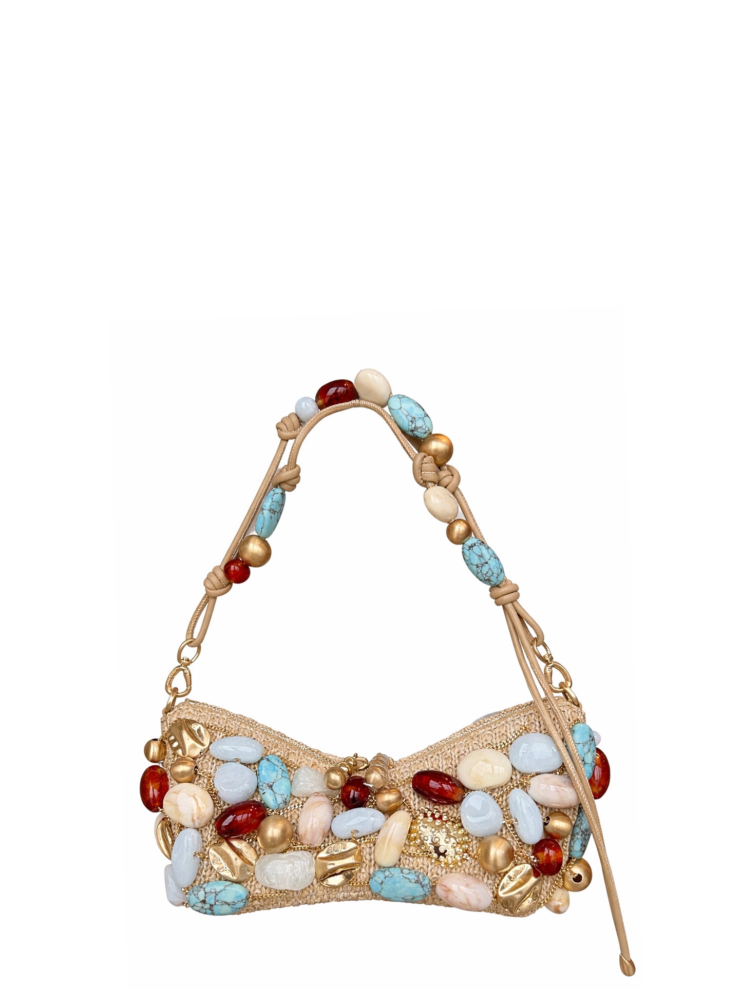 Cult Gaia Mercier Clutch in Ibiza Turquoise Bauble Multi