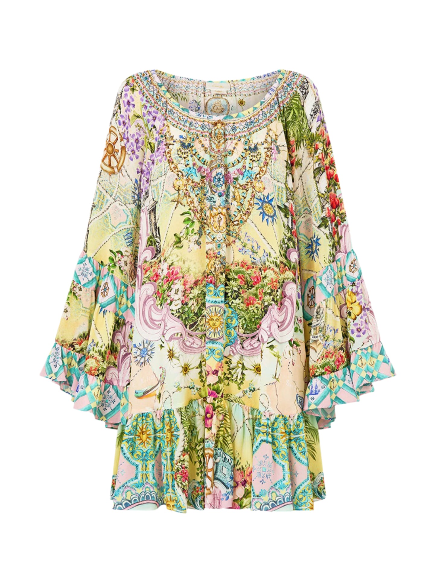 Camilla A-Line Frill Dress in Just Coasting