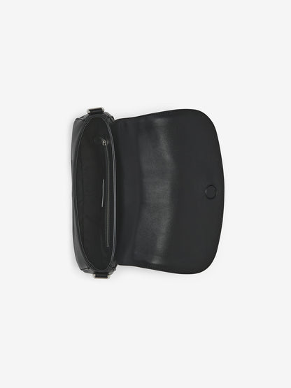 Alexander McQueen T-Bar Satchel in Black/Silver