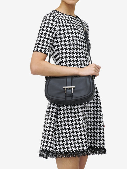 Alexander McQueen T-Bar Satchel in Black/Silver