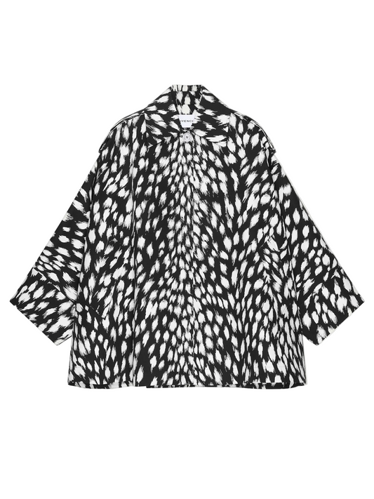 Givenchy Cocoon Short Trench in Cotton with Animal Print in Black