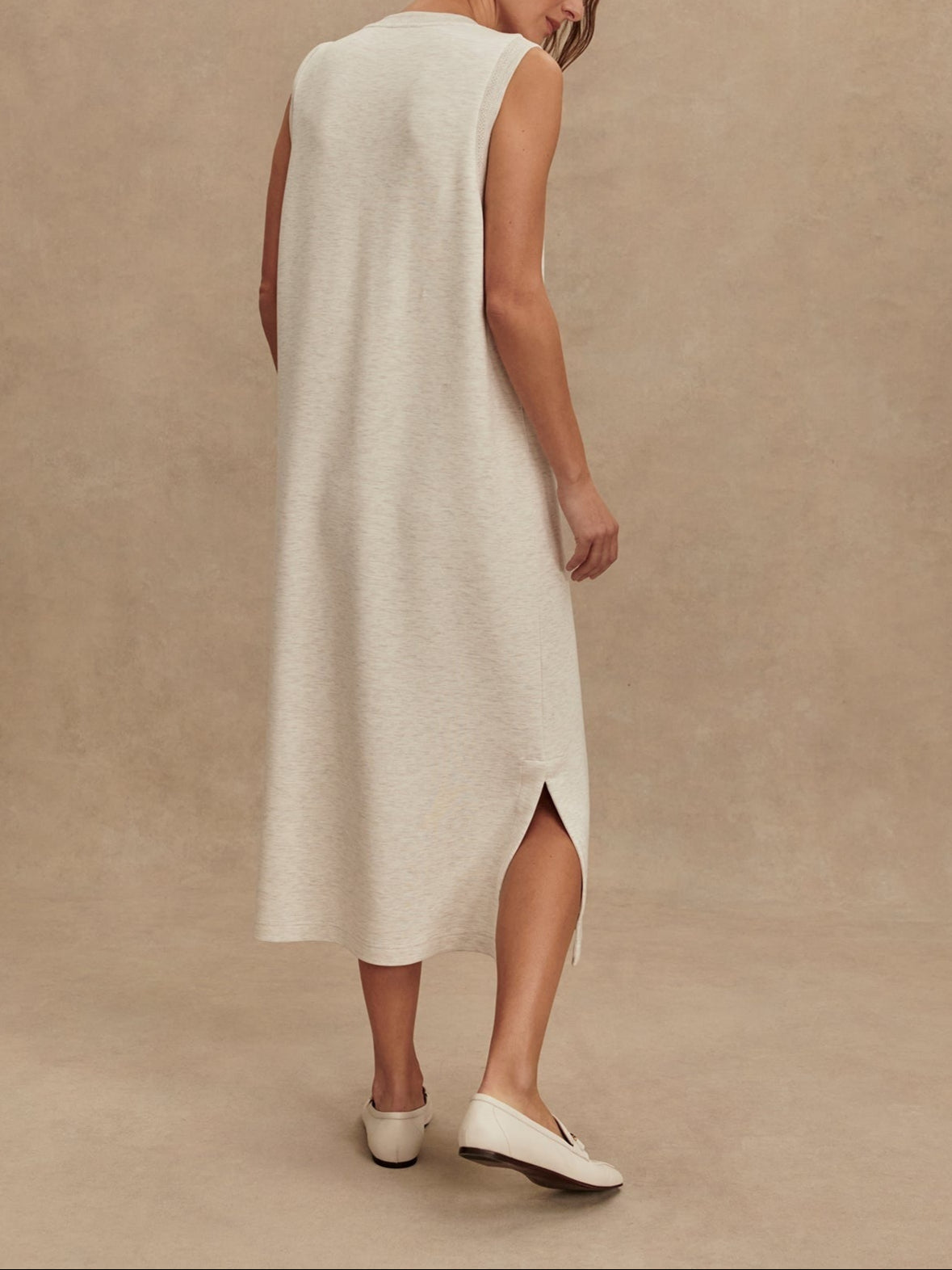 Varley Beatrice Midi Dress in Ivory Marl