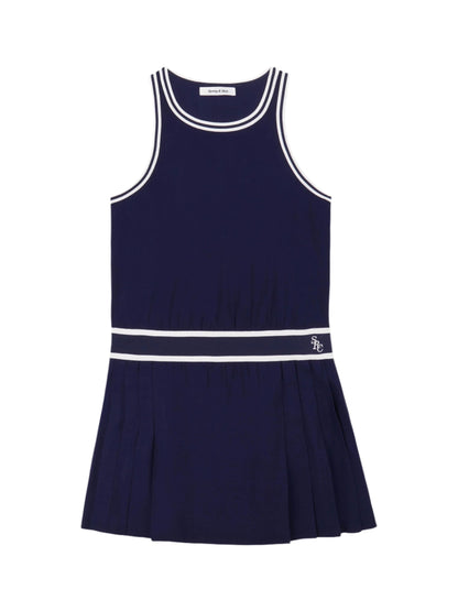 Sporty & Rich Phoebe Dress in Navy/White