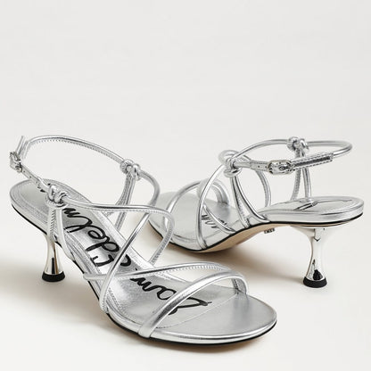 Sam Edelman Riana Strappy Heel Sandal in Soft Silver