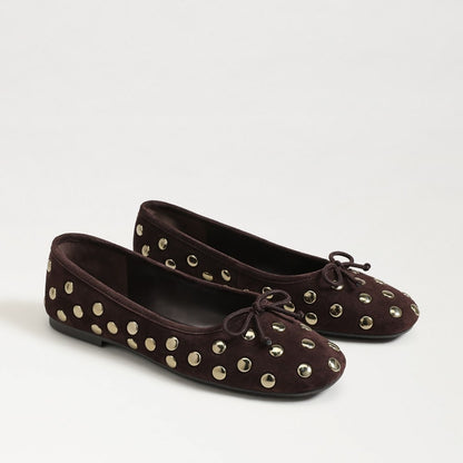 Sam Edelman Alie Studded Ballet Flat in Cafe Noir