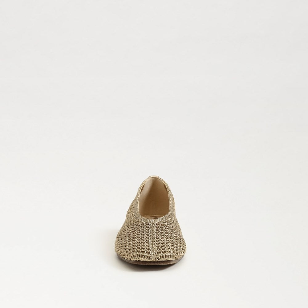 Sam Edelman  Kasey Knit Ballet Flat in Lustra Weave Amber Gold