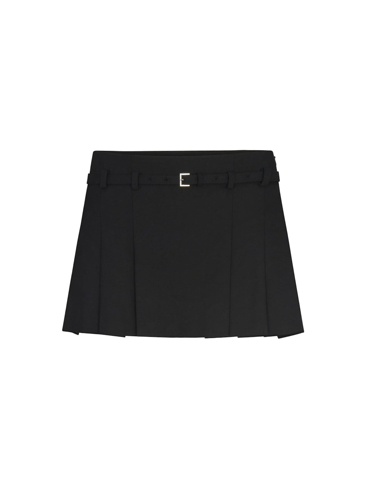 Frame Pleated Mini Skirt in Black