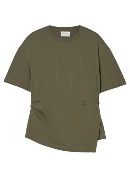 CLOSED Draped T-Shirt in Forest Green