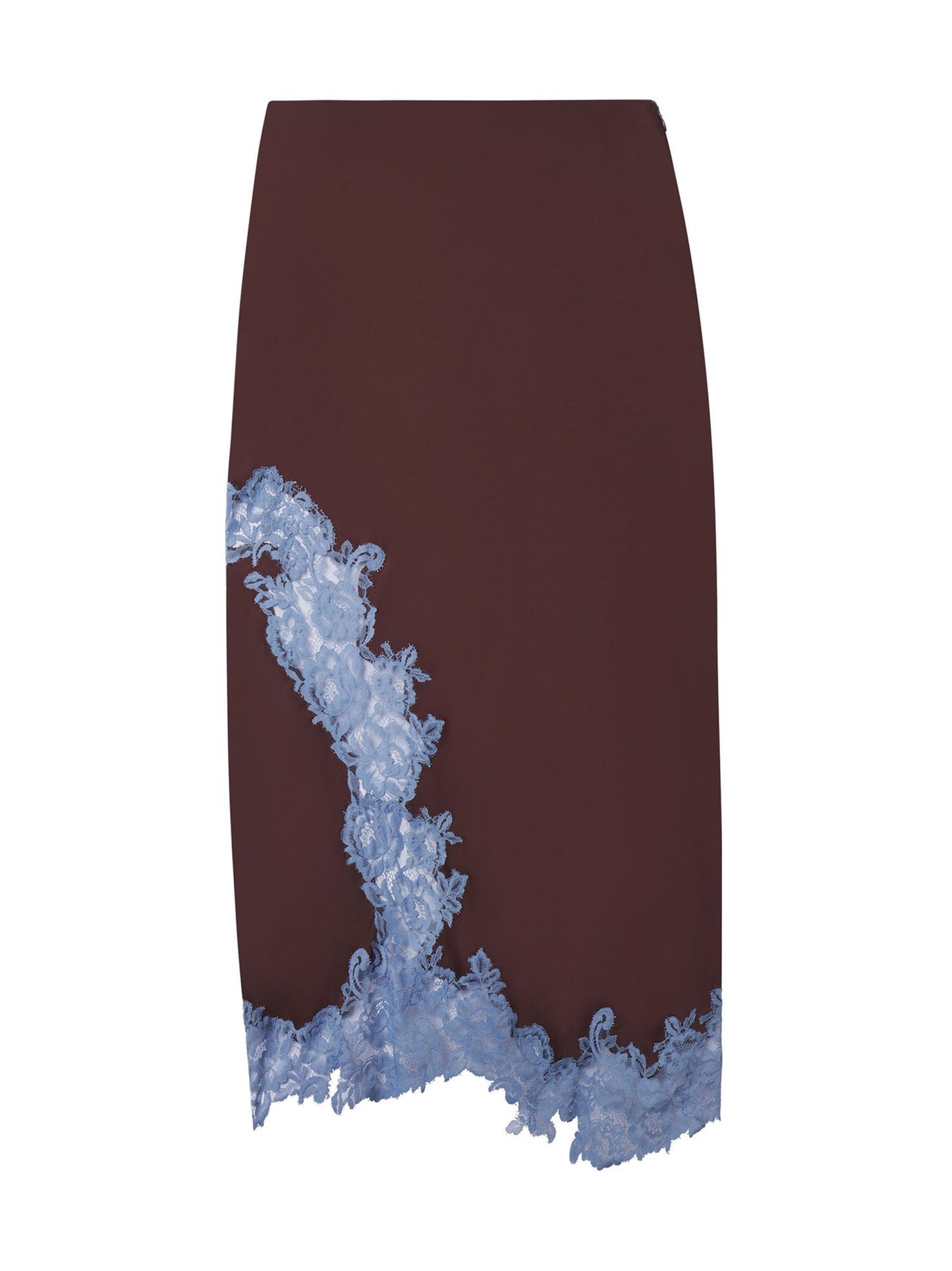 ALC Olivia Satin and Lace Midi Skirt in Ganache/French Blue