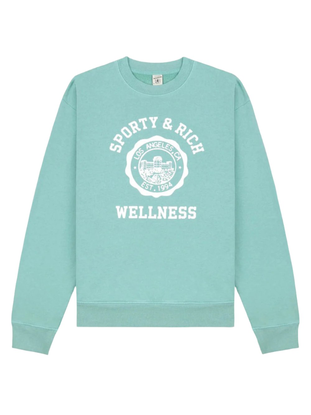 Sporty & Rich Emblem Crewneck in Aquamarine