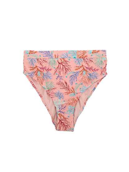 PatBO Seaweed High Waist Bikini Bottom in Pink