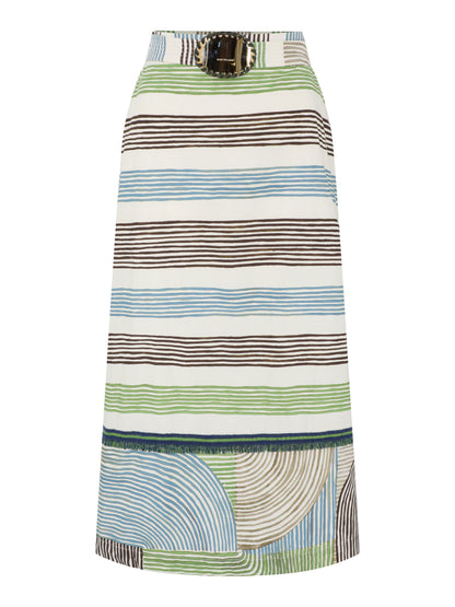 Silvia Tcherassi Lyla Skirt in Abstract Green