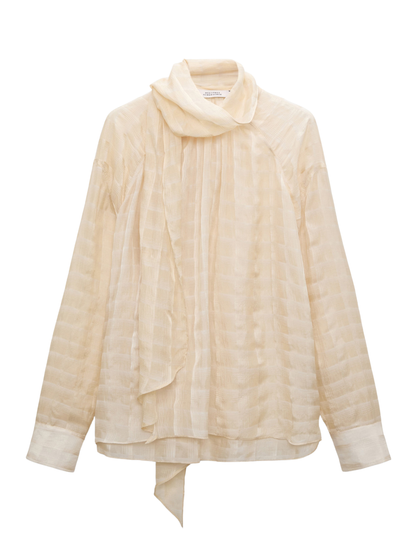 Dorothee Schumacher Airy Check Blouse in Ivory