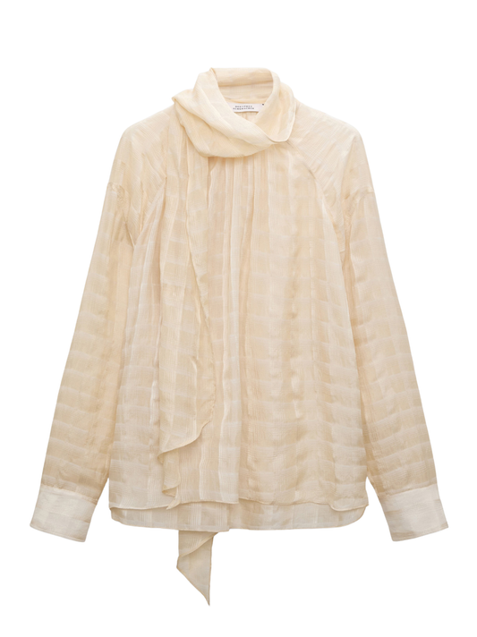 Dorothee Schumacher Airy Check Blouse in Ivory