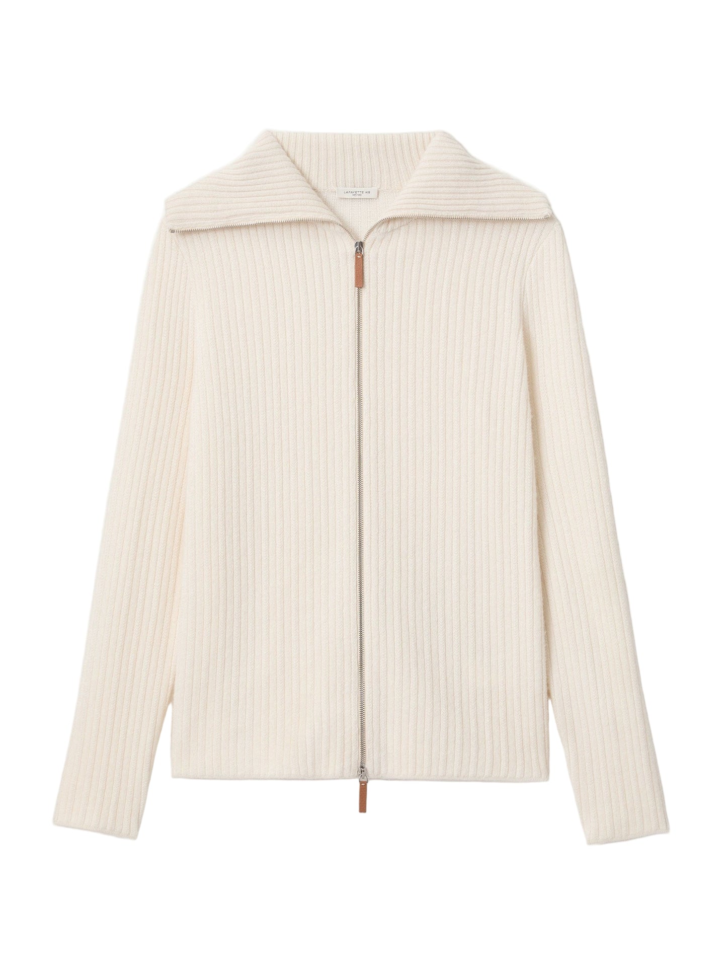 Lafayette 148 Cashmere & Finespun Voile Collared Cardigan in Cloud