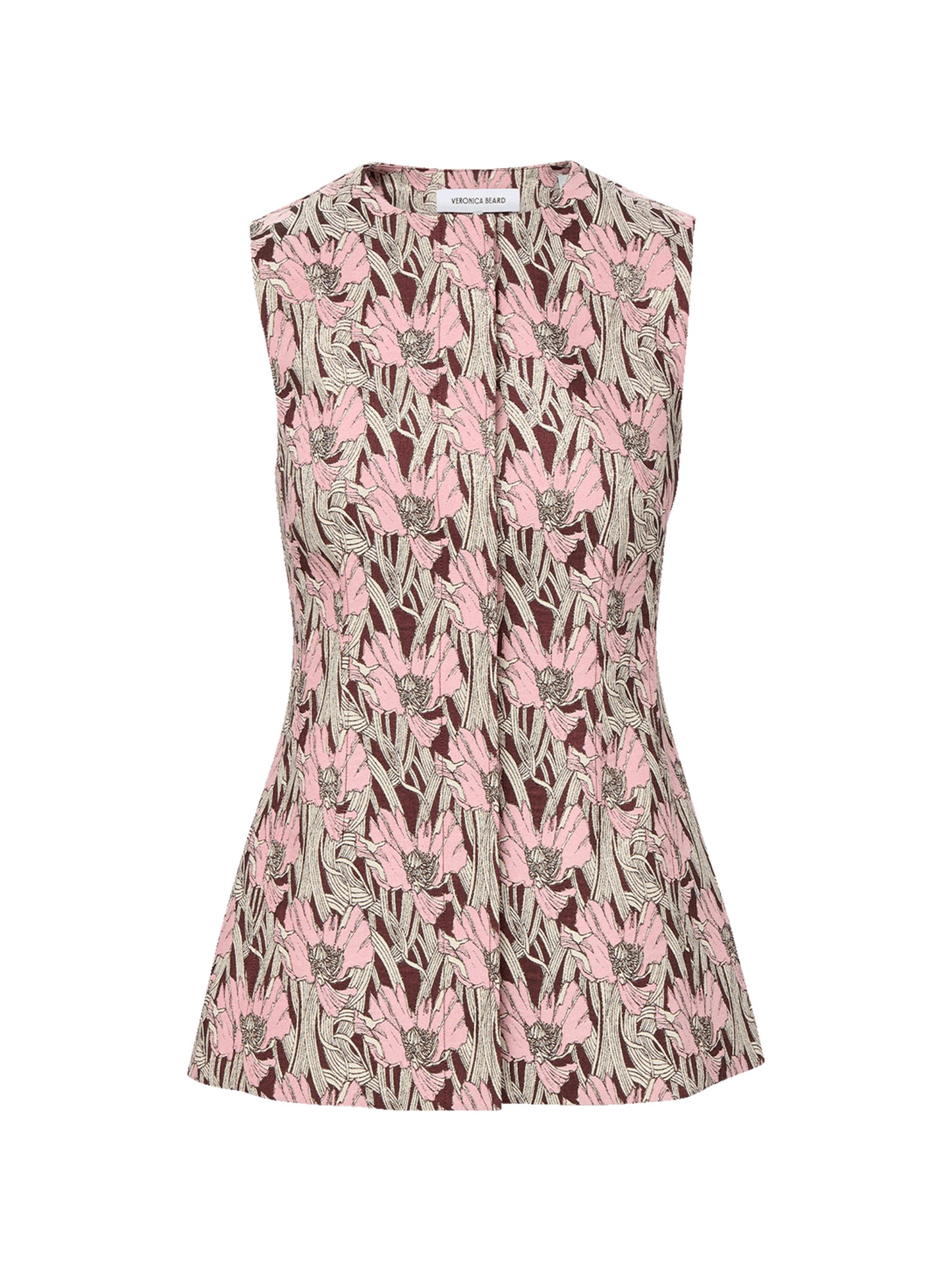 Veronica Beard Jessup Floral Vest in Raisin Multi