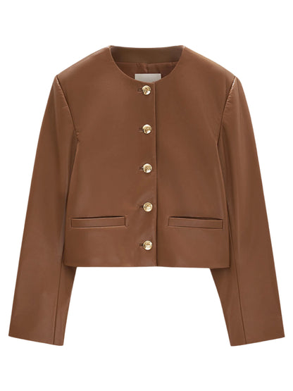 Anine Bing Amber Jacket in Cognac Recycled Leather