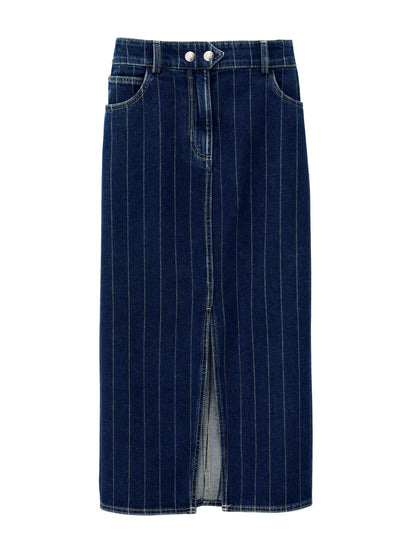 BA+SH Romy Column Skirt in BlueJeans