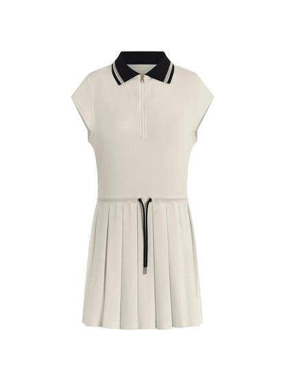 Varley Nico Court Dress in White/Blue Nights