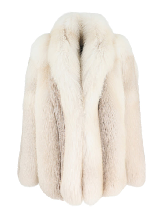 LAPOINTE Fur Coat in Butter Ivory