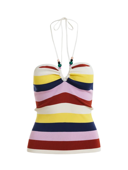 Essentiel Antwerp Jellie Sleeveless Knit Top in Combo 1 Off White