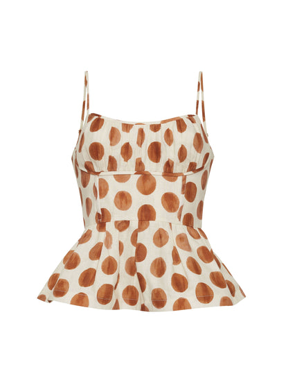 Cara Cara Alba Top in Celeste Spot Ginger