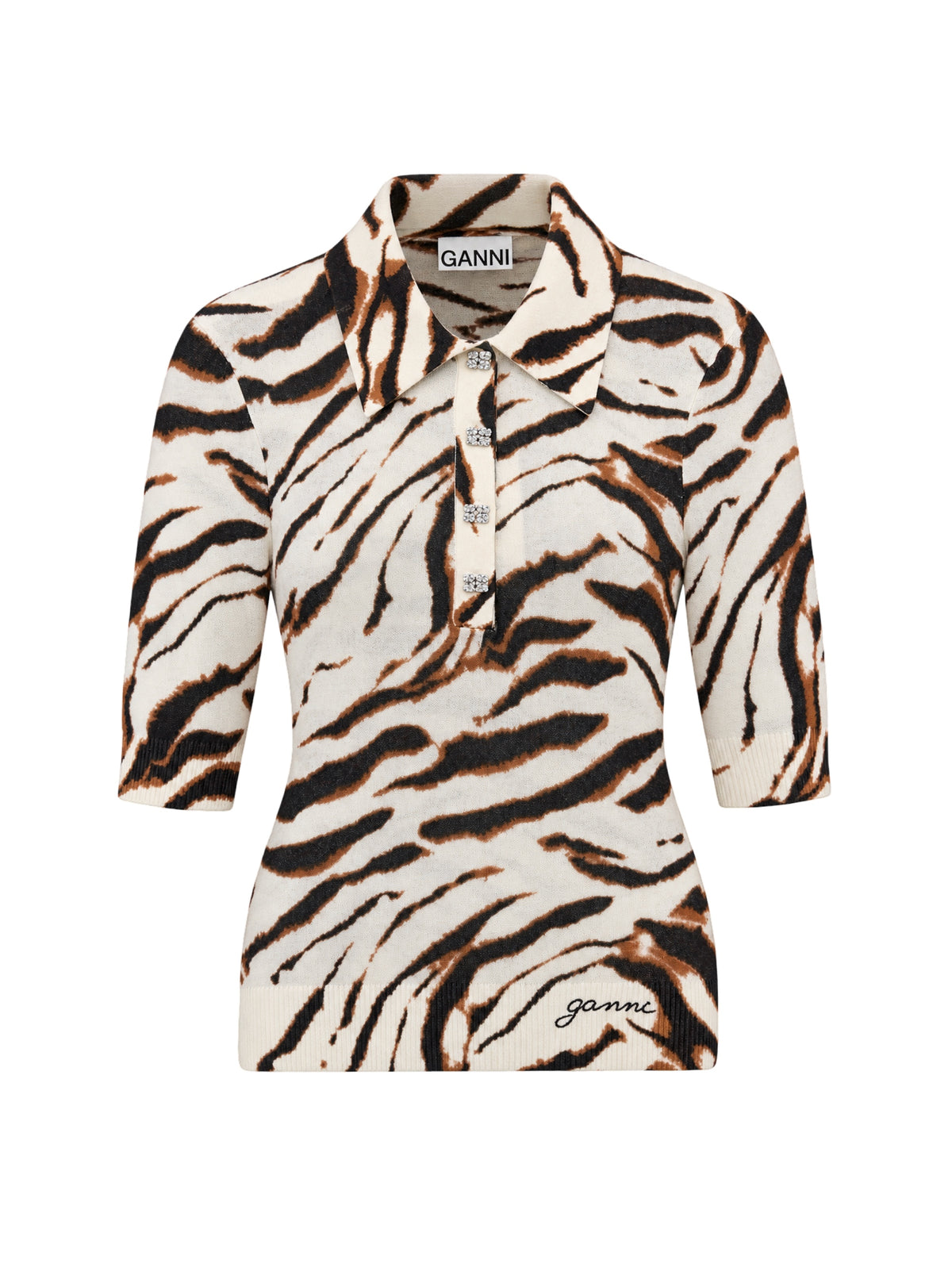 Sheer Printed Ctn Polo