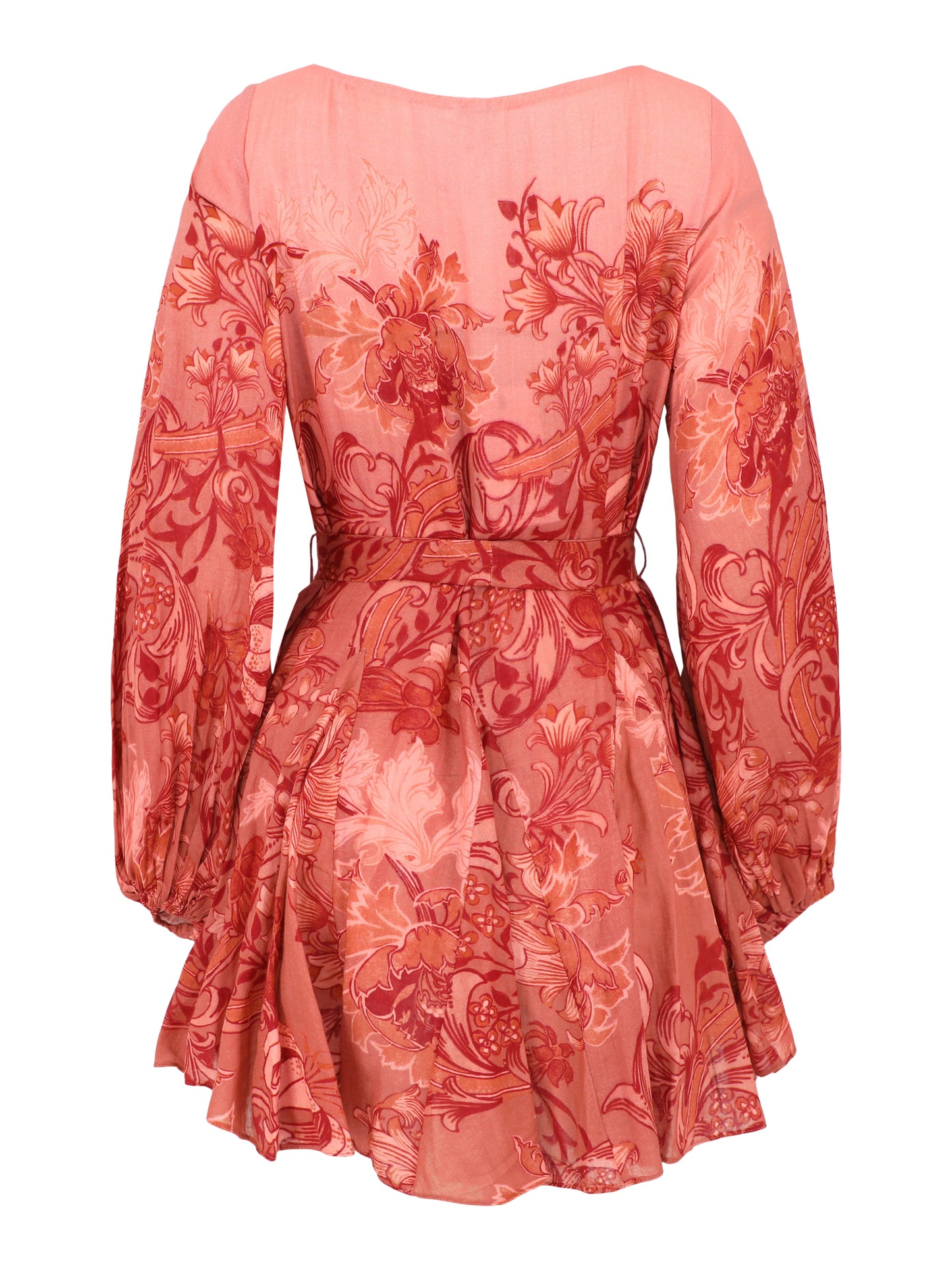 Hemant and Nandita Vine Mini Dress in Coral