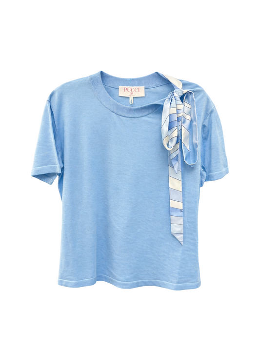 Pucci Short-Sleeve T-Shirt in Pale Blue