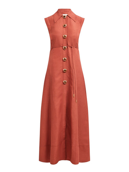 Aje Sacha Midi Dress in Honey