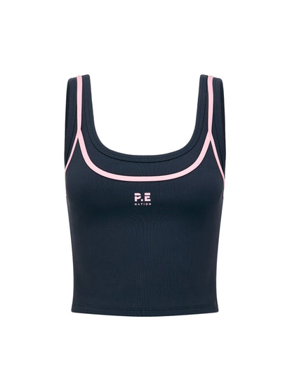 P.E Nation Forward Tank in Marine Blue/Prism Pink