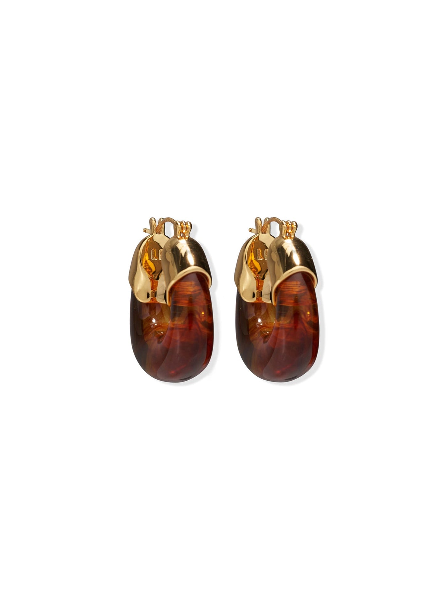 Lizzie Fortunato Mini Organic Hoops in Tortoise Brown