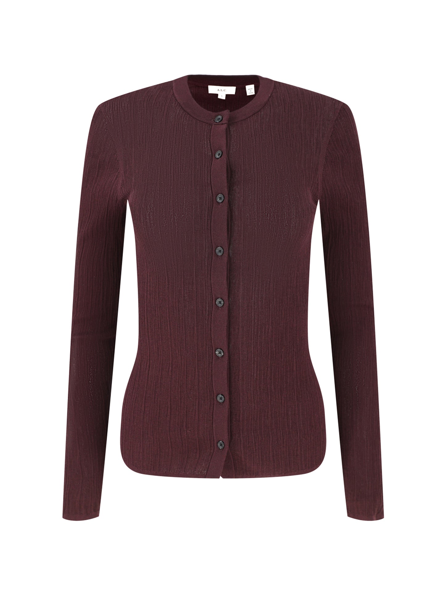 A.L.C. Fisher Fine Cotton Knit Cardigan in Plum