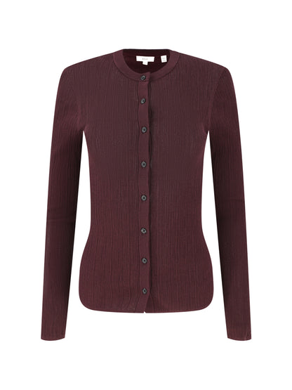 A.L.C. Fisher Fine Cotton Knit Cardigan in Plum