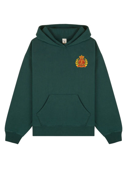 Sporty & Rich NY Crest Embroidered Hoodie in Forest