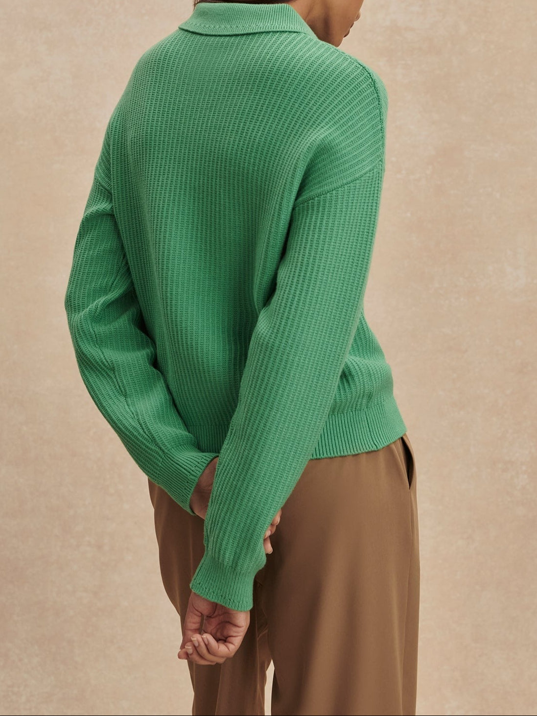 Varley Marlie Polo Knit Sweater in Green Spruce