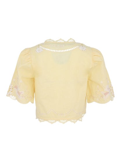 Sea Vesna Embroidery Tie in Yellow