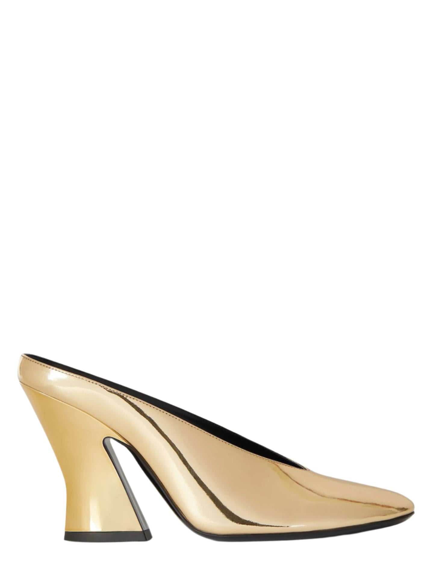 Givenchy Sculpted Heel Mule in Golden Mirror Effect Leather 95MM