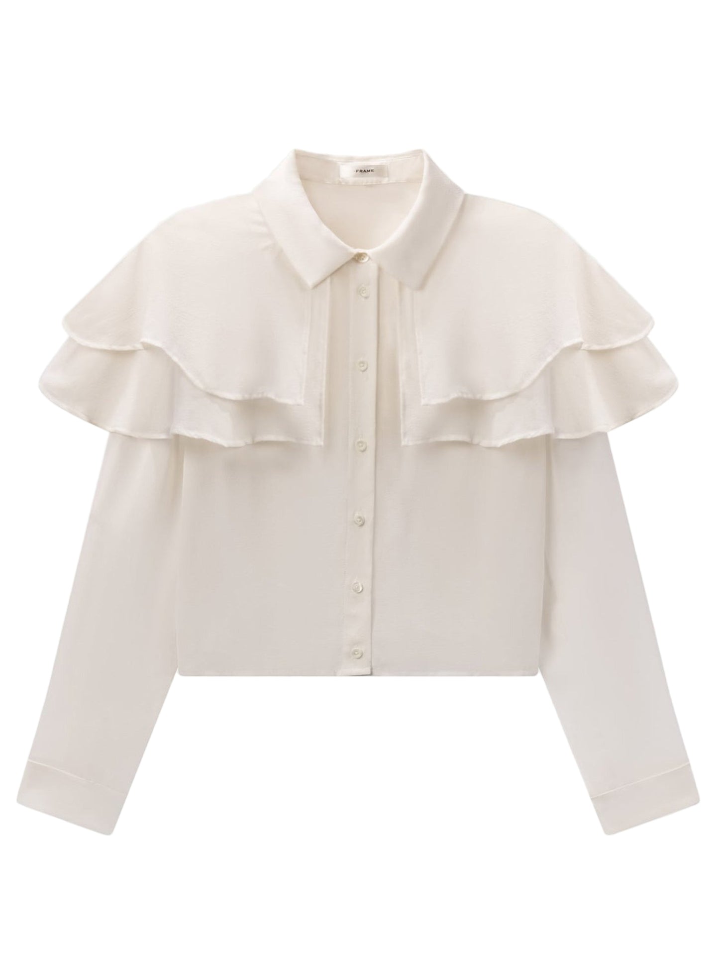 Frame Silk Cape Blouse in Cream
