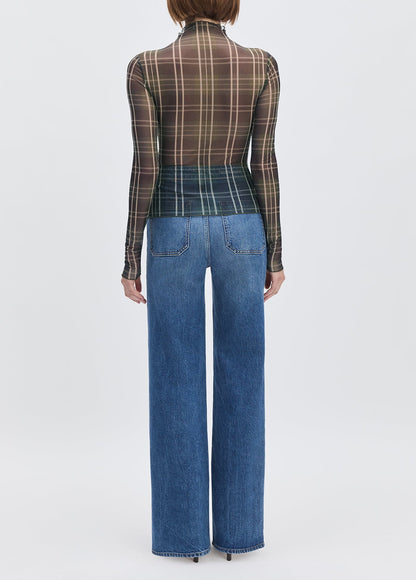 Favorite Daughter Sheer Fantasy Top in Countryside Plaid