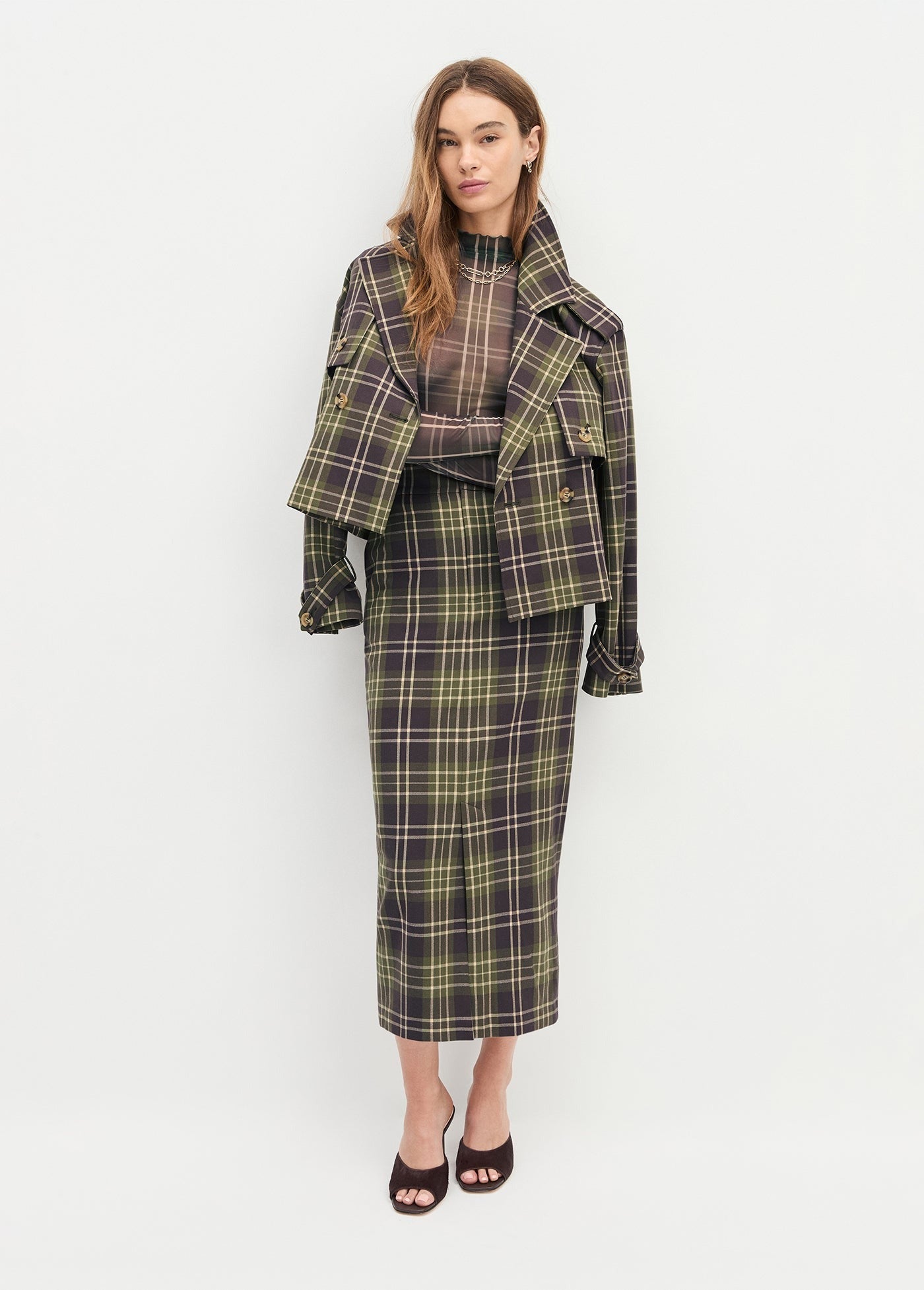 Favorite Daughter Sheer Fantasy Top in Countryside Plaid