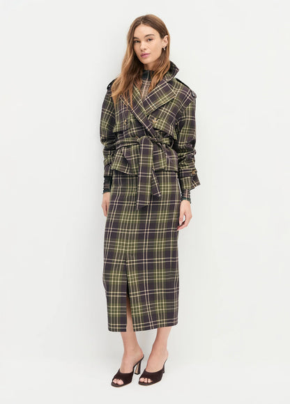 Favorite Daughter Cropped Charles Trench in Countryside Plaid