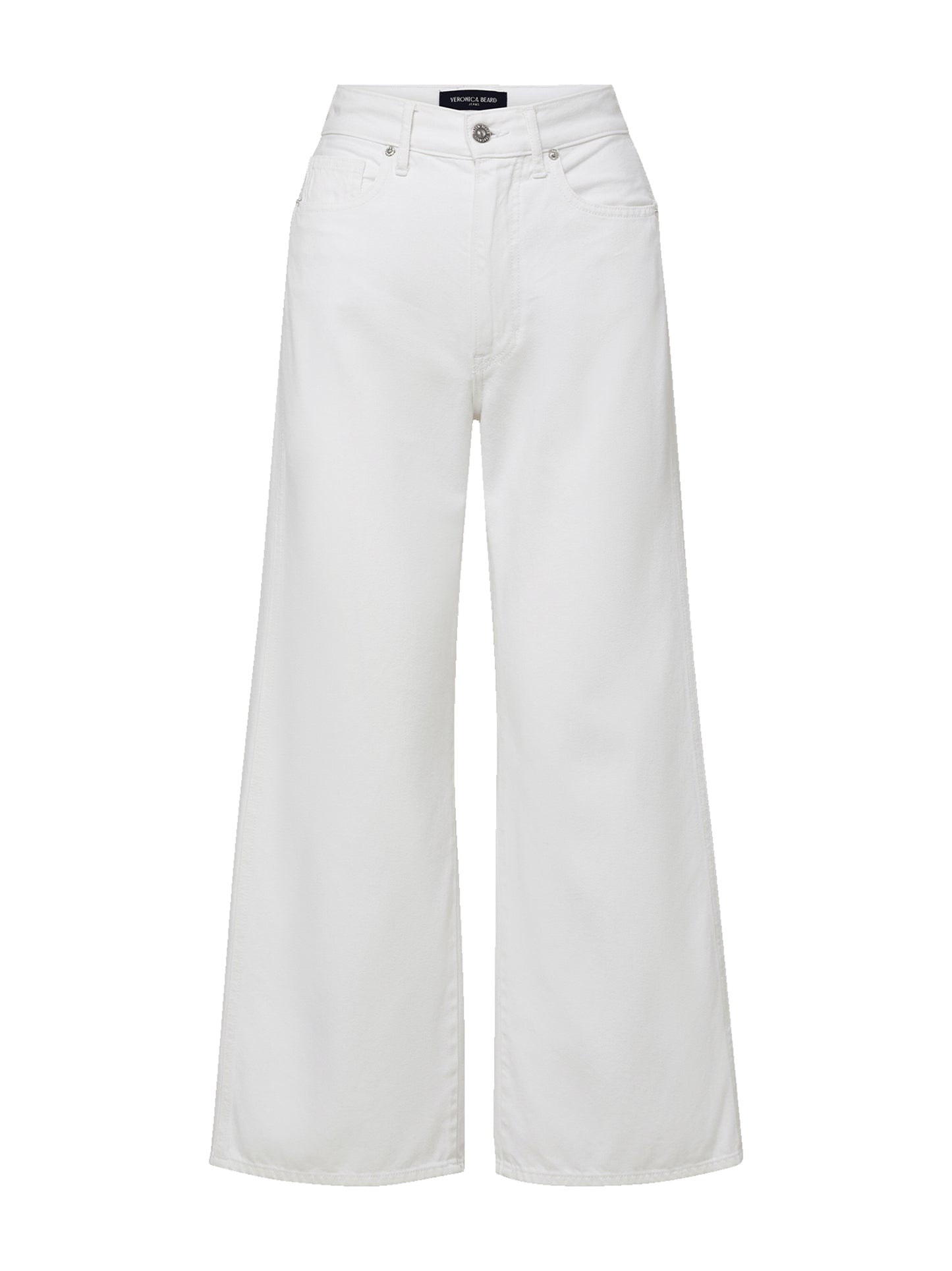 Veronica Beard Taylor Cropped Wide-Leg Jean in White