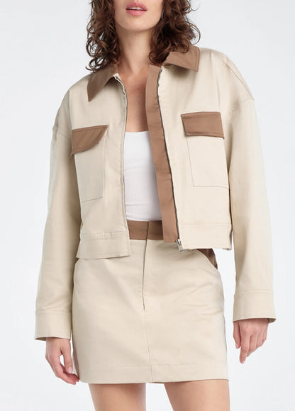 Favorite Daughter Monica Jacket in Beige w/ Khaki