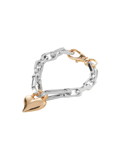 Jenny Bird Padlock Heart Chain Bracelet in Two-Tone